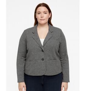 Merona Women’s Gray Knit Double Button Blazer Jacket Size XL
